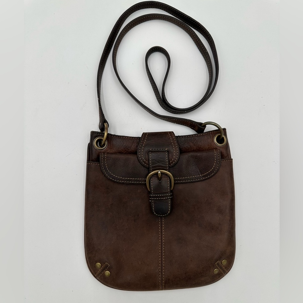 Fossil Brown Distressed Leather Crossbody